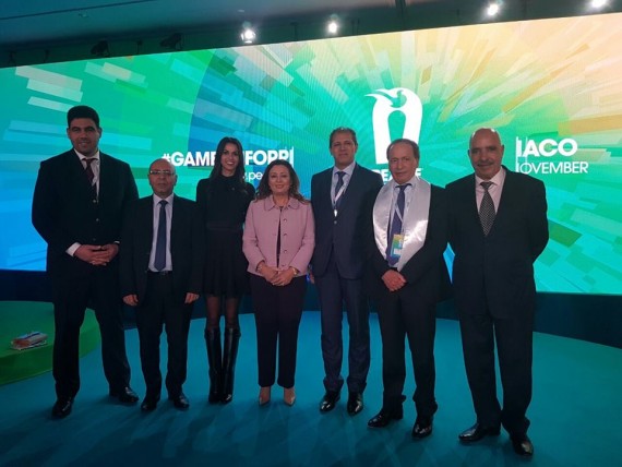 Photo (de gauche à droite) : M. Hamed Ben Brahim, Consul Général de Tunisie à Nice, Monsieur Mohammed Fadhel Mahfoudh, Prix Nobel de la Paix 2015, Mme Habiba Ghribi, Athlète Olympienne et nouvelle Championne de la Paix, Mme Ouided Bouchamaoui, Prix Nobel de la Paix 2015, M. Imed Jabri, Secrétaire d’Etat aux Sports Tunisien, M. Ameur Chiha, Consul Honoraire de Tunisie à Monaco, M. Abdessatar Ben Moussa, Prix Nobel de la Paix 2015. D.R.